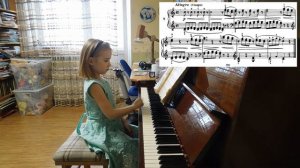 Ярослава Лемешкина, 5 лет. К.Черни. Избранные этюды, ч.1, № 8.