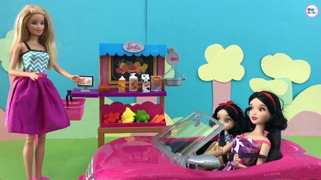 Barbie Doll Videos! Princesses & their daughters go Barbie's market stall! Barbie Dolls Episodes! смотреть онлайн