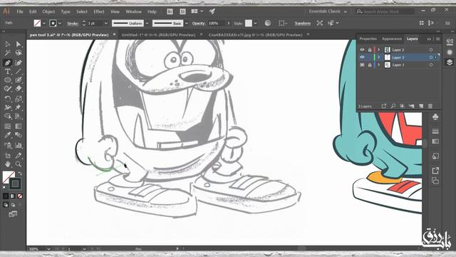 18.تصميم شخصية كرتونية ببرنامج أليستريتور اداة البن تول Adobe Illustrator смотреть онлайн