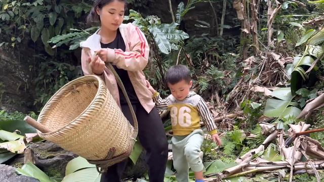 3 Days: Village Life of a 17 Year Old Single Mother - Picking wild vegetables to sell - ly tu ca смотреть онлайн