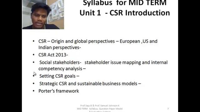 MID TERM CSR SYLLABUS, MODEL OF QP AND EVALUATION SYSTEM VITBS Chennai MBA524 смотреть онлайн