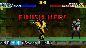 Scorpion MK1 Fatality Cheats Hits Combo Tutorial  ( Ultimate Mortal Kombat Trilogy Sega MD) Android