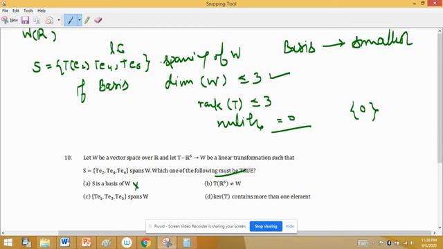 linear transformation basis spanning set kernel one to one onto iit Jam 2012 Linear Algebra gate смотреть онлайн