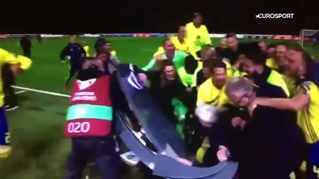 Sweden players Mikael Lustig performs bizarre dance routine | Sweden Players Celebration смотреть онлайн