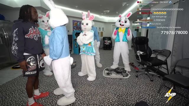 Kai Cenat Brings The EASTER BUNNIES On Stream!😂 смотреть онлайн