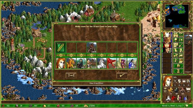 Heroes of Might and Magic III HotA: Gelu can upgrade Elves to sharpshooters during join full army. смотреть онлайн