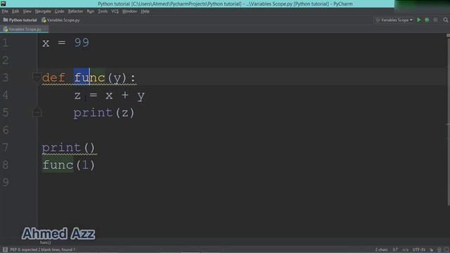34.Python tutorial Variables Scope حياة المتغير смотреть онлайн