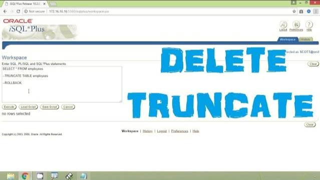 Oracle Tutorial - Delete and Truncate Commands смотреть онлайн