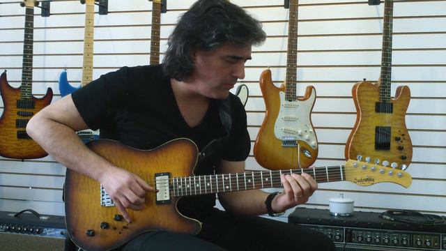 Leonardo Amuedo plays his new T-style 2 humbucker guitar смотреть онлайн