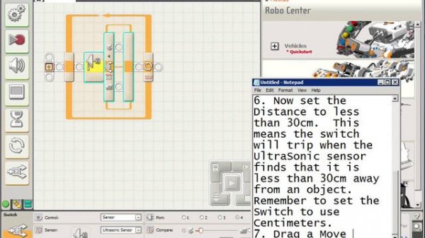 Lego NXT Tutorial 3 - UltraSonic Sensor Program