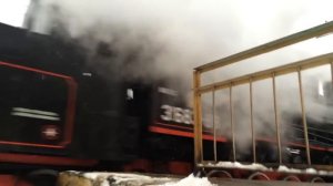 Паровозы ЛВ-0182 и Эу683-89 в разные дни на «Паровозной прогулке»