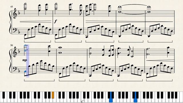 The Last of the Mohicans - Piano Tutorial (sheet music & keyboard) - Main Theme & The Kiss смотреть онлайн