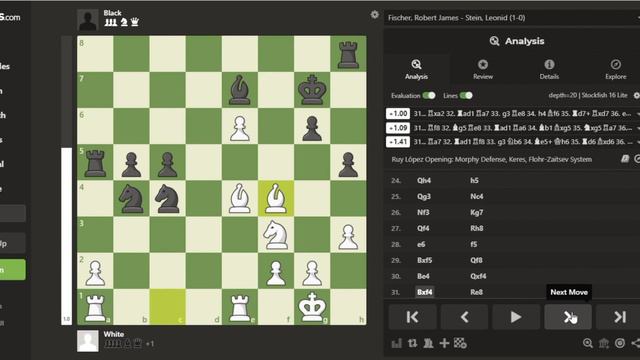 Robert James Fisher Vs Leonid Stein (1967) Stockfish 15 analysis ✅ смотреть онлайн