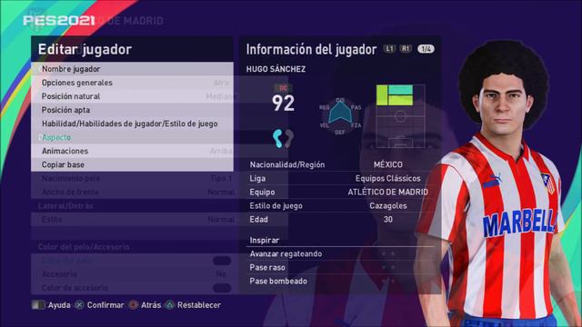 HUGO SÁNCHEZ face+stats (Classics Players) How to create in PES 2021 смотреть онлайн