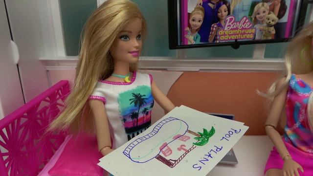 Barbie And Ken At Barbie Dream House Helping Build Pool For Neighbors And Barbie’s Sister Chelsea