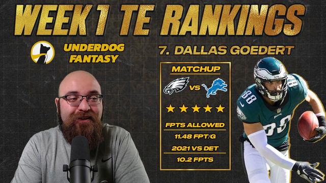 2022 Fantasy Football - Week 1 Tight End Rankings смотреть онлайн