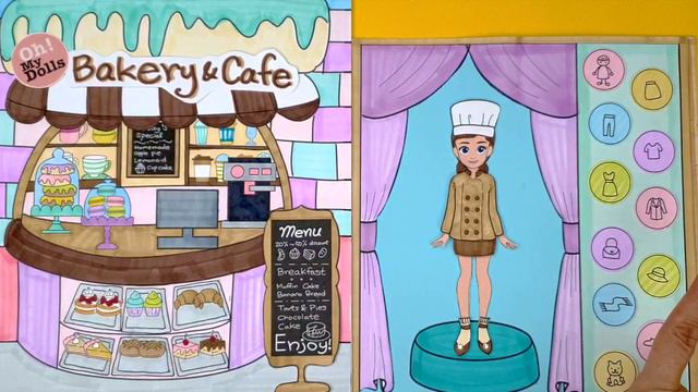 PAPER DOLL BAKERY & CAFE QUIET BOOK TEASER DRESS UP GAME STYLE PLAY смотреть онлайн