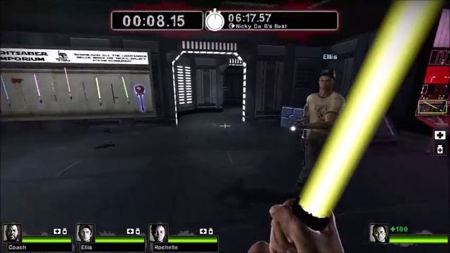 L4D2 Star Wars Yellow Lightsaber [Cricket Bat] Gameplay смотреть онлайн