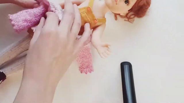 Pink sweater for Paola Reina doll, Clothes for 32 cm 13 inch doll, Jumper for Little Darling outfit смотреть онлайн