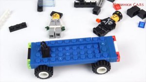 Полицейская машина с полицейским и бандитом