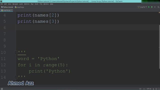 21.Python tutorial Loop for طباعة مجموعة قيم смотреть онлайн