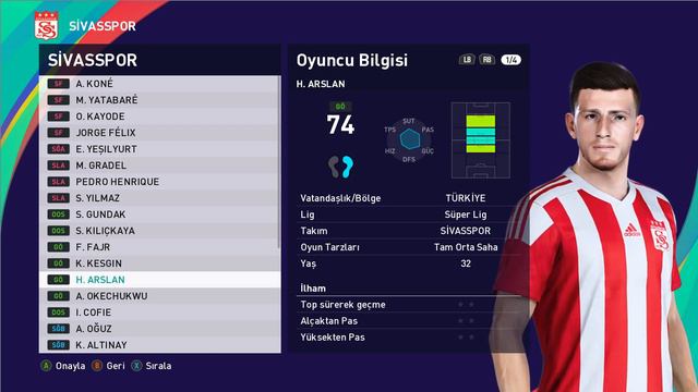 Pes 2021 Sivasspor Oyuncu Yüzleri смотреть онлайн