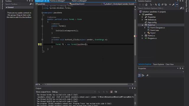 C# tutorial - Pass Data between Forms _ Visual Studio 2015 смотреть онлайн