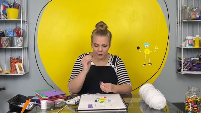 Kylee Makes a String Puppet | DIY Marionette Button Puppet | Crafts for Kids Video смотреть онлайн