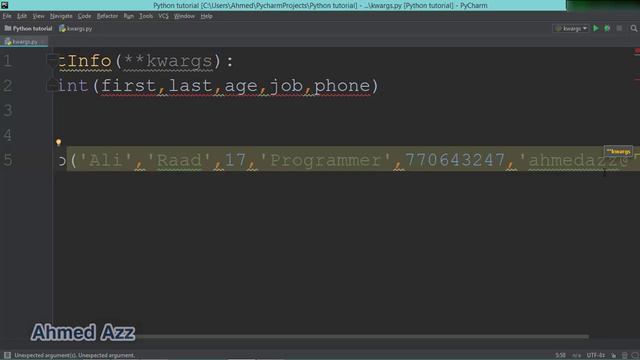33.Python tutorial Parameters kwargs смотреть онлайн