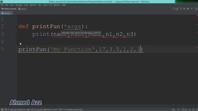 31.Python tutorial Parameters args смотреть онлайн