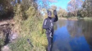 Подводная охота - речка в подмосковье