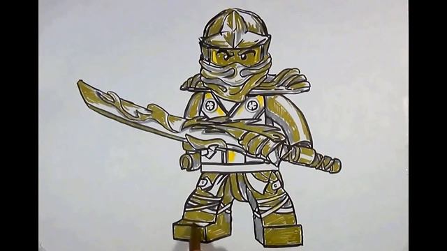 How to Draw Golden Ninja from Ninjago LEGO смотреть онлайн