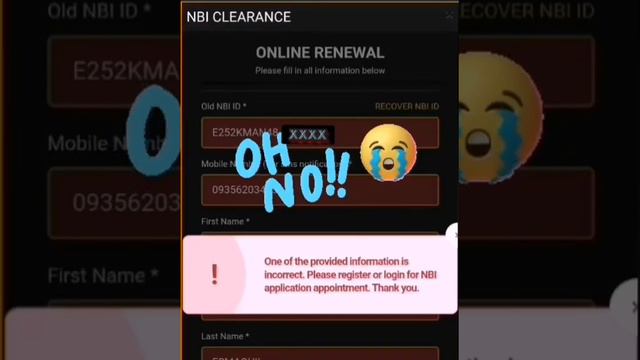 NBI ONLINE RENEWAL ERROR I nbi online information incorrect смотреть онлайн