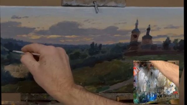 мастер-класс пейзаж с монастырем (Брусилов)