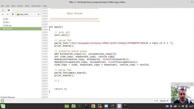 31-Bitboard CHESS ENGINE in C preserving & restoring BOARD STATE aka COPY MAKE approach смотреть онлайн
