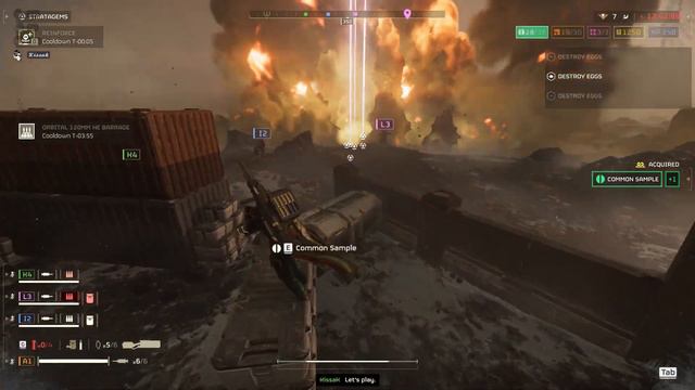 What 8 Orbital HE Barrages look like in Helldivers 2 смотреть онлайн