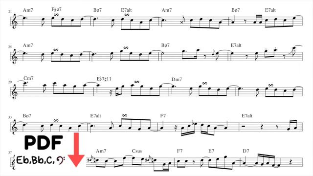 Eric Marienthal Alto Sax Transcription Sugar