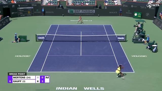 Elise Mertens Vs. Coco Gauff  | 2024 Indian Wells Round Of 16 | WTA Match Highlights
