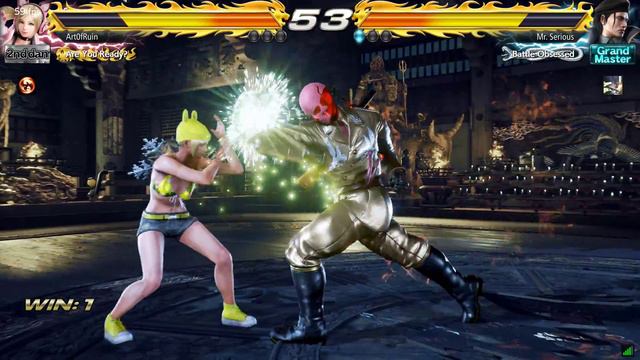 Art0fRuin (Chloe) vs Mr. Serious (Dragonov) 4k 60fps Tekken 7 PC смотреть онлайн