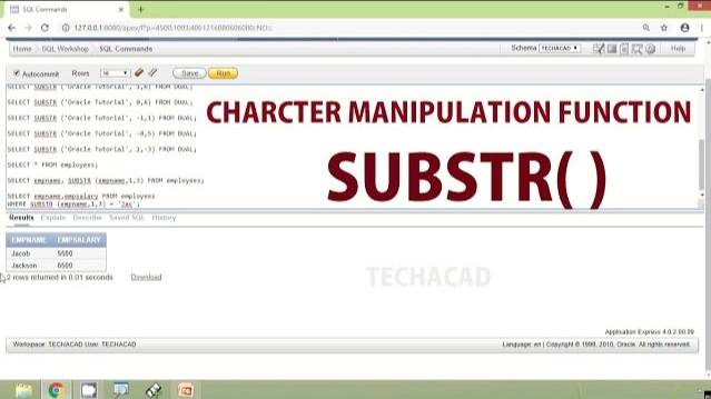 Oracle Tutorial - Character Manipulation Function SUBSTR смотреть онлайн