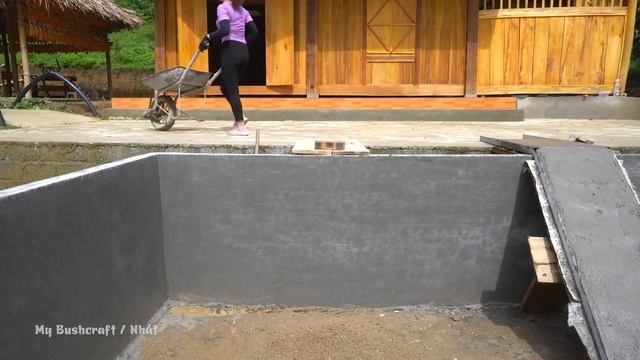 FULL BUILD: Start To Finish Building Swimming Pool With Bricks & Cement - My Bushcraft / Nhất