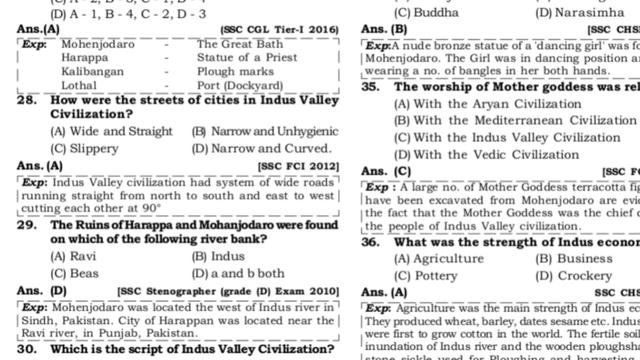 SSC GK | Indian History | Indus Valley Civilization | Previous Year Questions | CONSTABLE GD | MTS смотреть онлайн