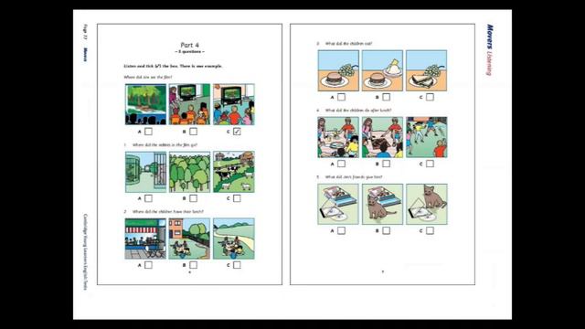 Cambridge Movers Listening Test.