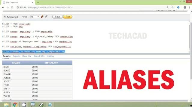 Oracle Tutorial - Aliases смотреть онлайн