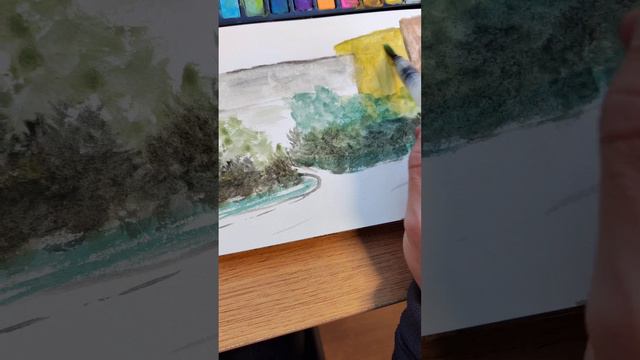 Рисунок акварелью. Пейзаж