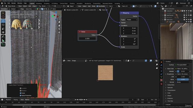 034_Adding Materials For The Curtains