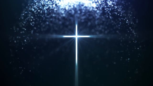 Glowing Cross Background with Beautiful Blue Light Particles - 4K Loop Video смотреть онлайн