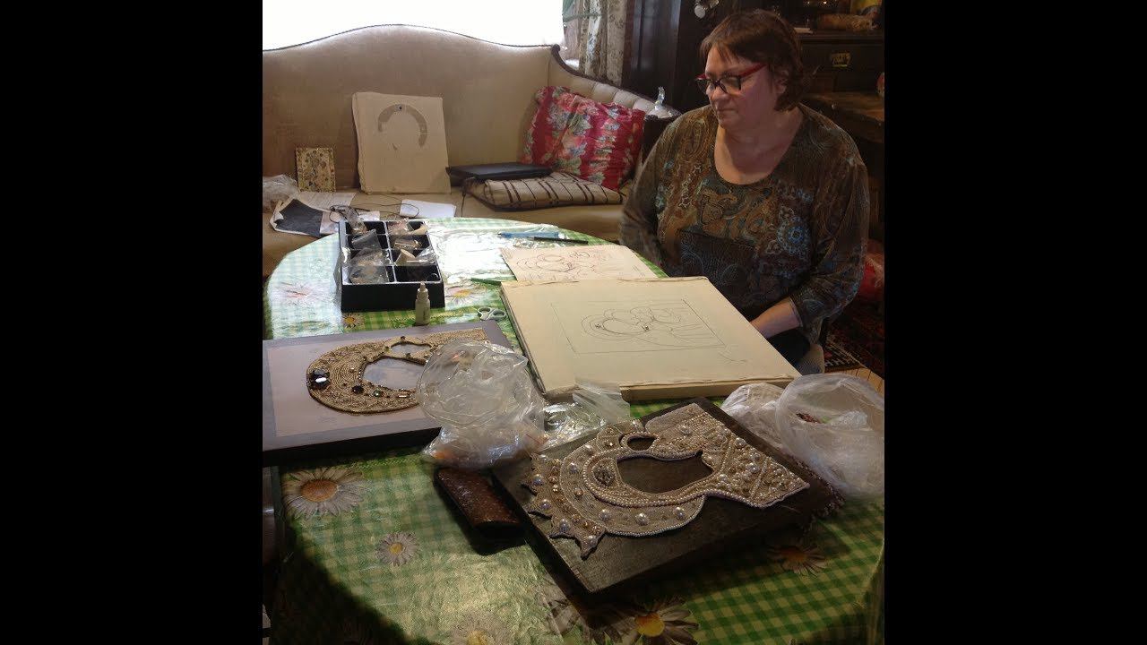 ДОРИСОВЫВАНИЕ ПРОРИСИ И ПЕРЕВОД НА ТКАНЬ. Hand Embroidery Of Icons With Pearls And Beads.