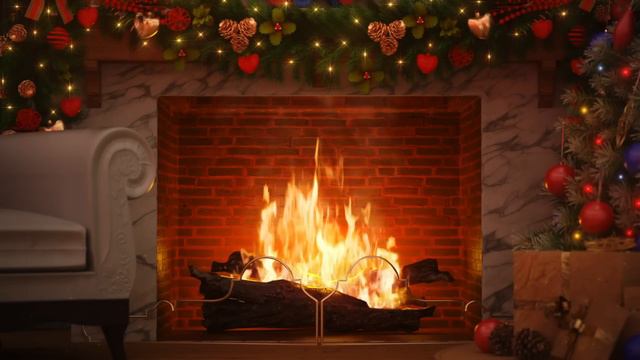Glee Cast - We All Need A Little Christmas (Fireplace Video - Christmas Songs)