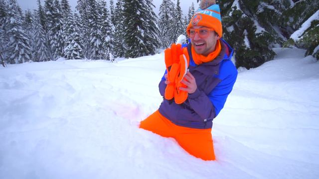 Snowmobile In The Snow With Blippi | Winter Outfit For Kids